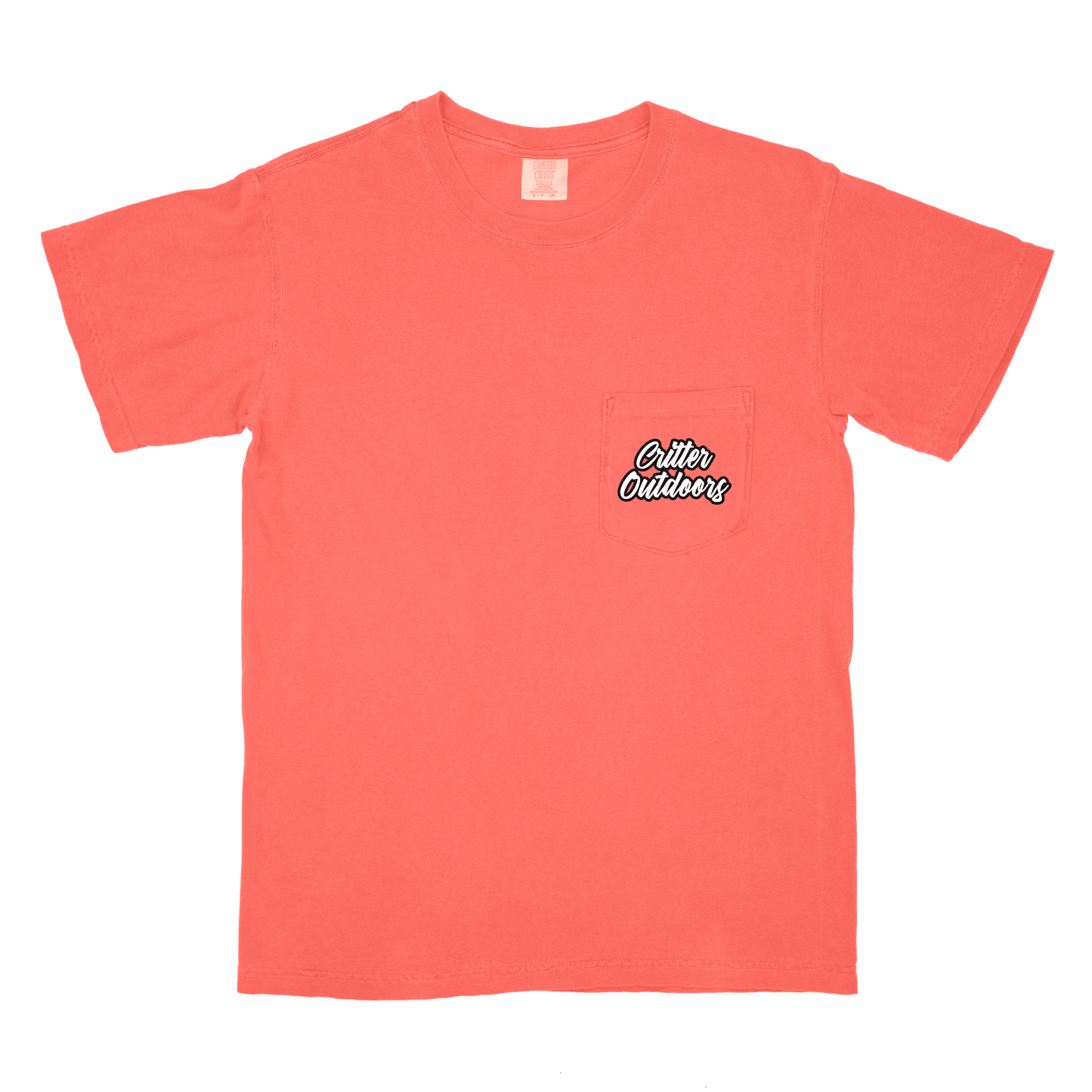 Critter Outdoors "Double Trouble" Pocket Tee – Neon Red Orange