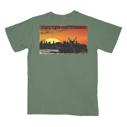 Critter Outdoors "Sunset" Pocket Tee – Moss